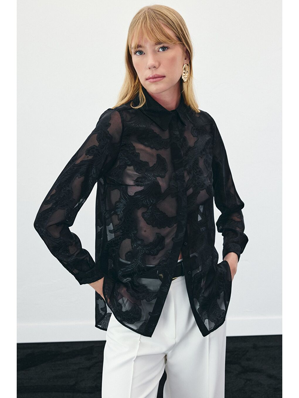 Transparan Gömlek - Siyah-2