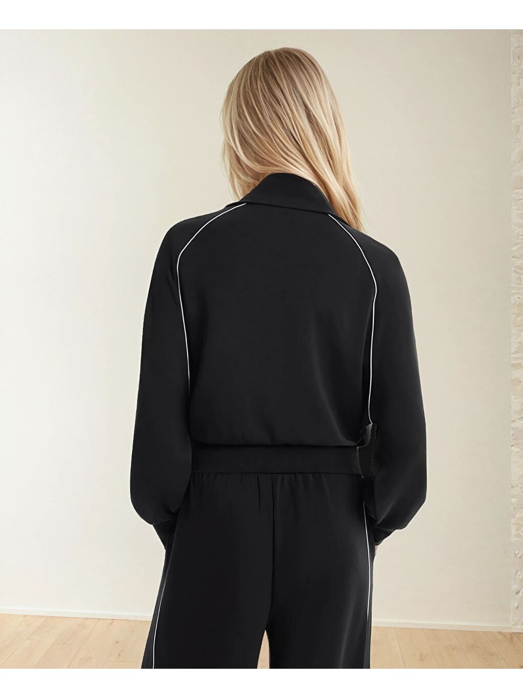 Modal Kumaş Siyah Kadın Eşofman Takımı-2