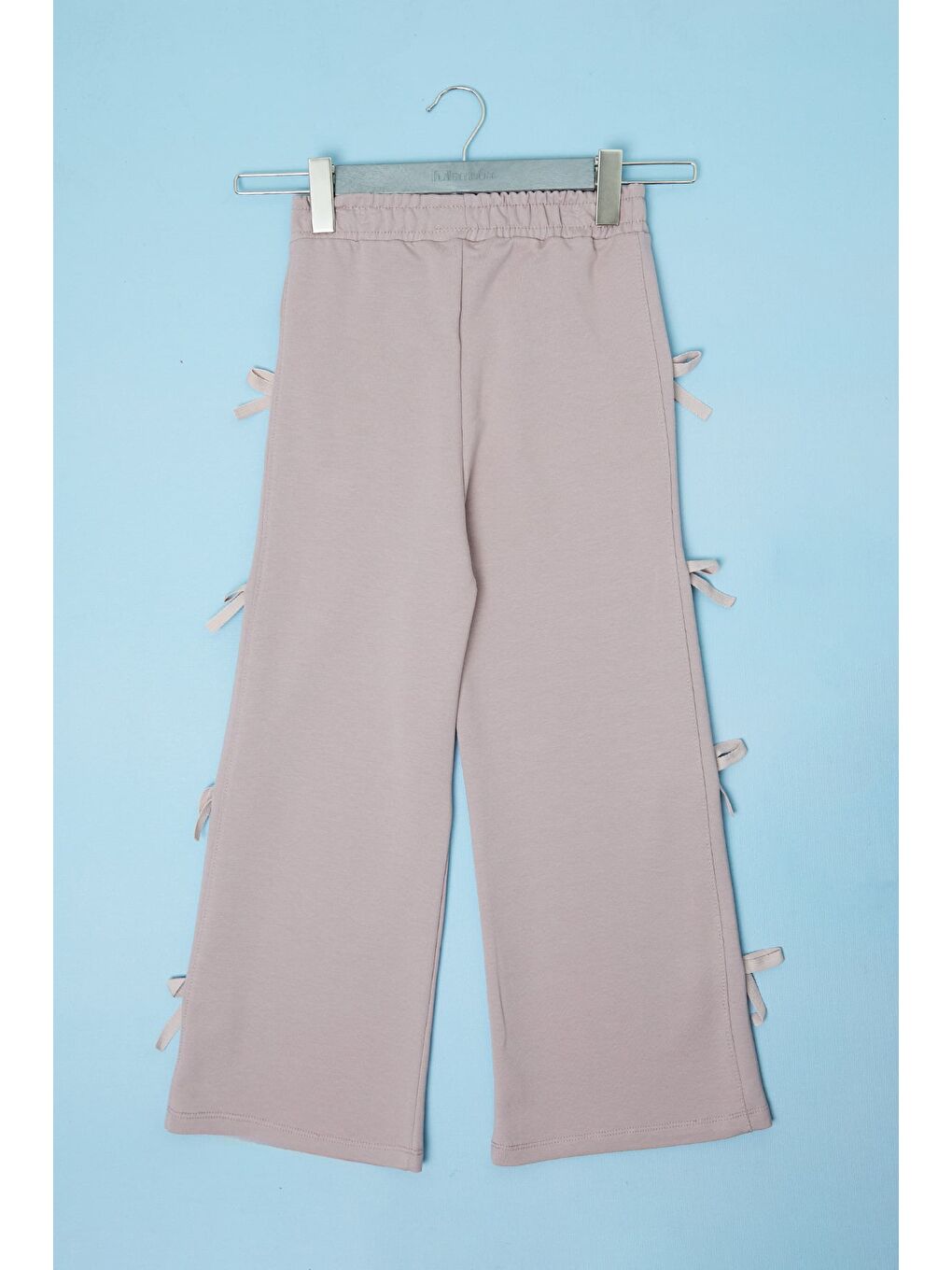 Lila Kurdele Detaylı Kız Çocuk Pantolon-3