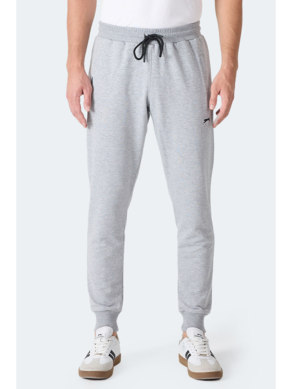 FRENZY Erkek Fermuar Cepli Gri Eşofman Altı-5