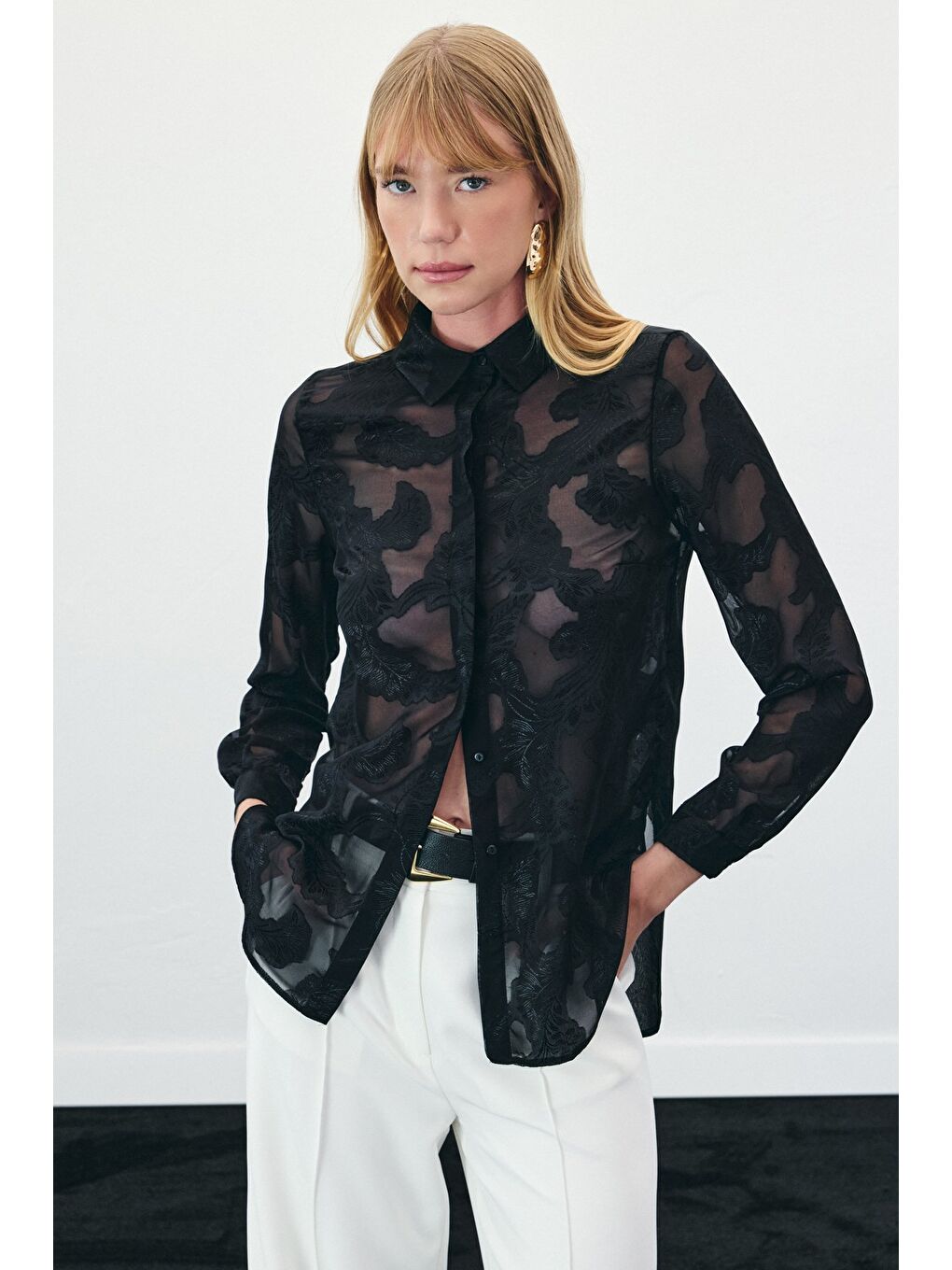 Transparan Gömlek - Siyah-3