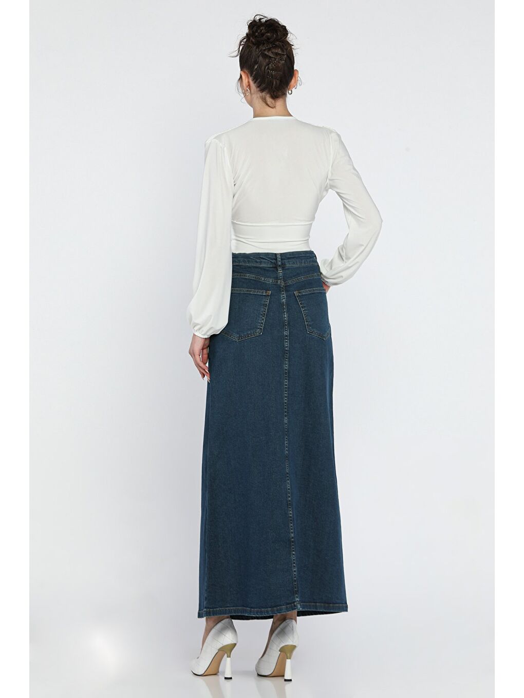 Mavi Kadın Jean Etek-3