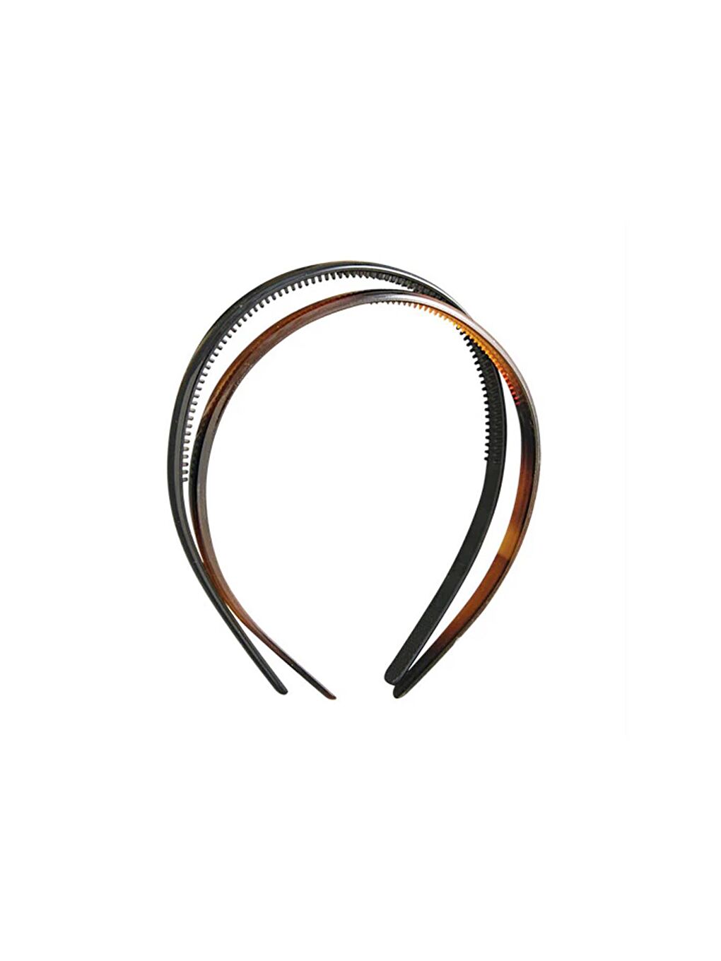 Siyah 2'li Plastik Düz 8 mm İnce Taç-3