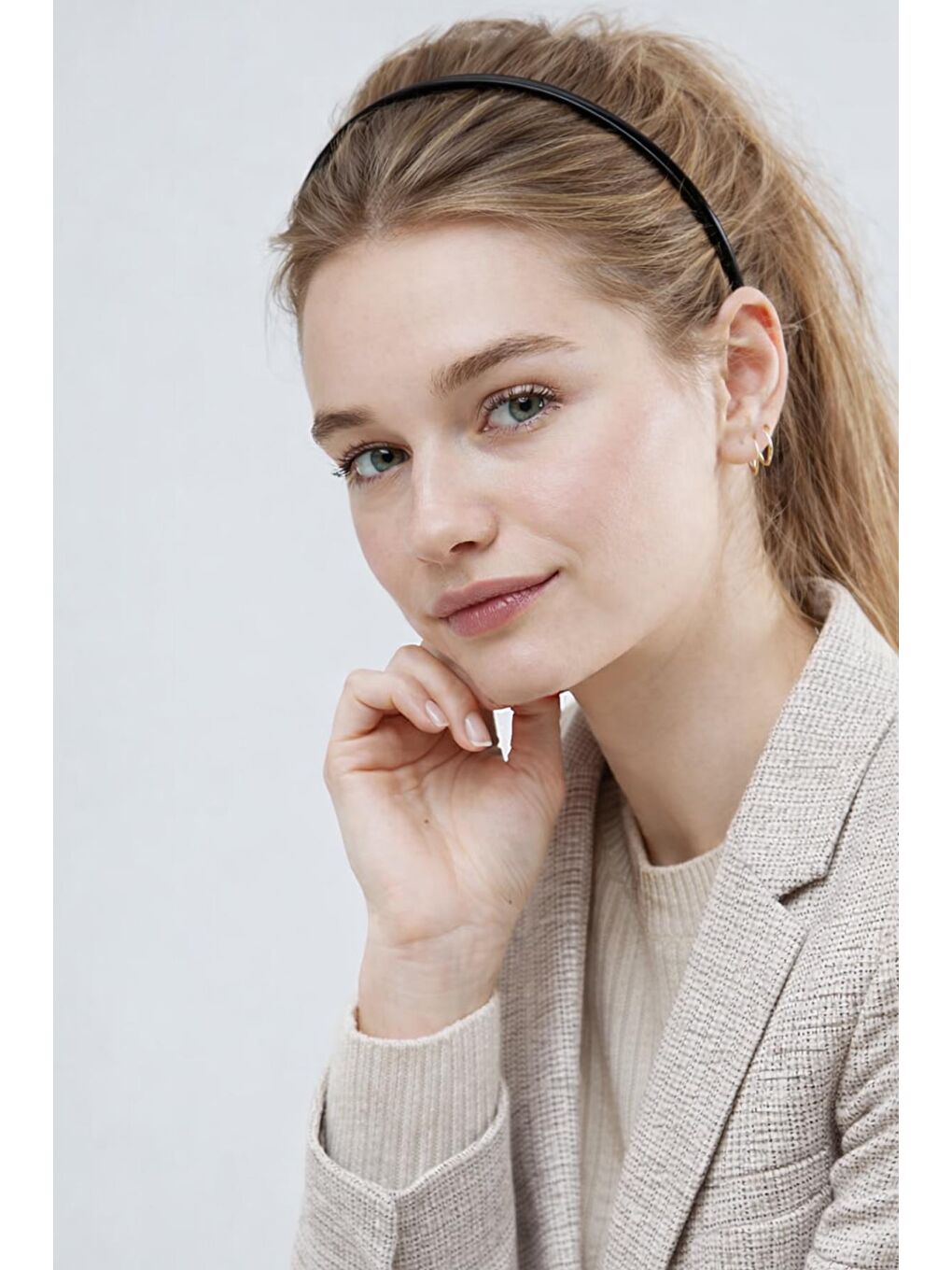 Siyah 2'li Plastik Düz 8 mm İnce Taç-4