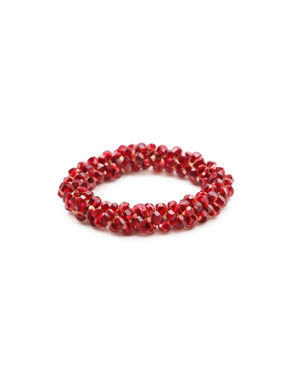 Kırmızı Kristal Taşlı Lastikli Saç Tokası