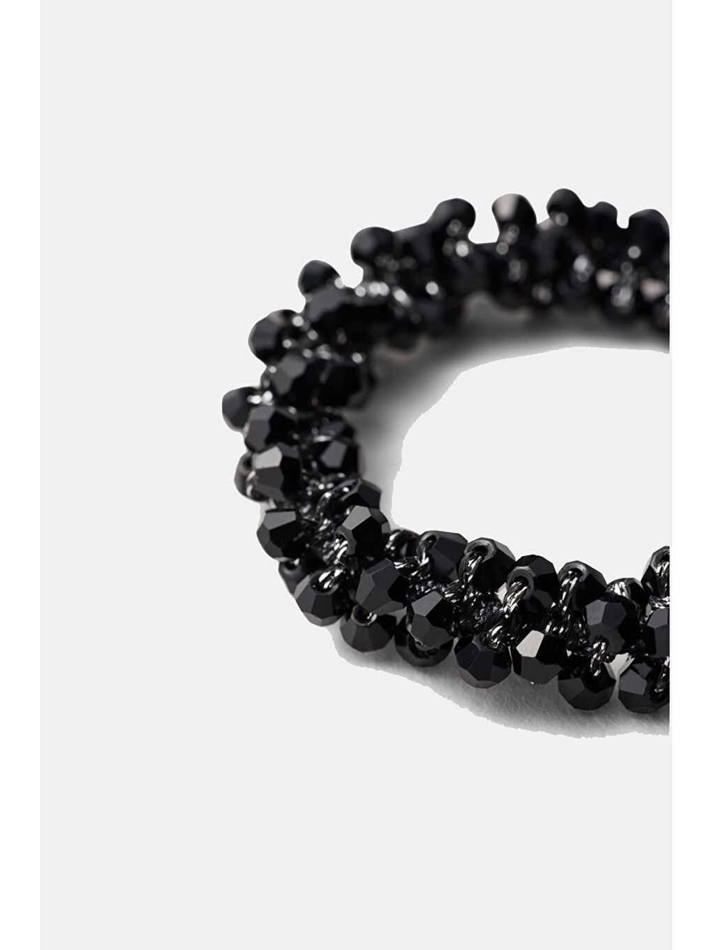 Siyah Kristal Taşlı Lastikli Saç Tokası-2