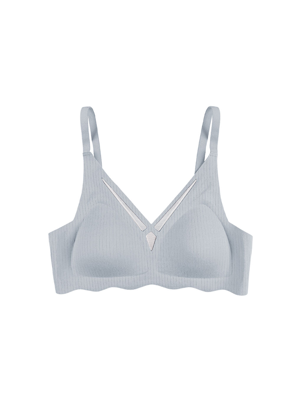 Mavi Balensiz Lazer Dikişsiz Dilim Detaylı Dekolteli Sütyen