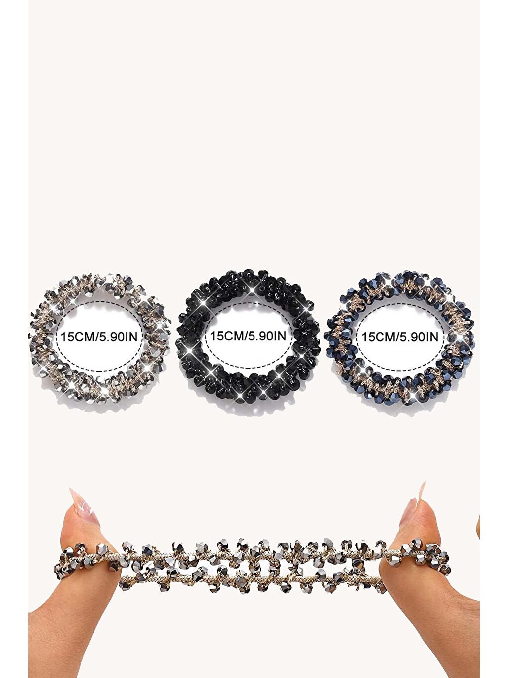 Kırmızı Kristal Taşlı Lastikli Saç Tokası-1