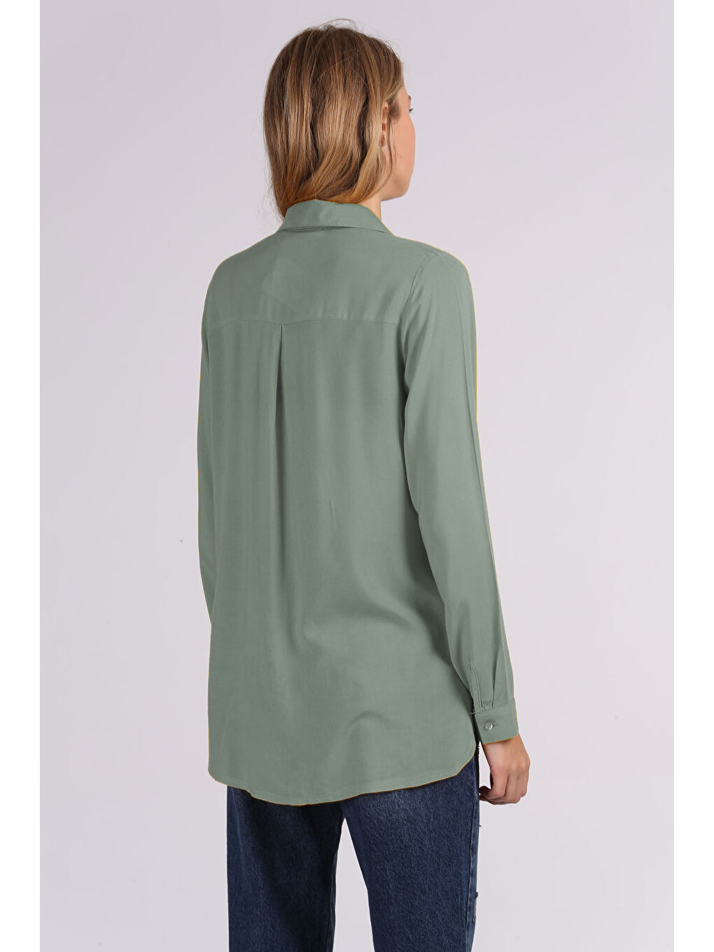Yeşil 3785 Viskon Gömlek - Çağla-1