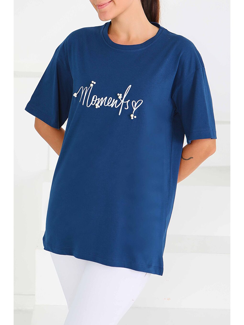 Baskılı Kısa Kollu T-Şhirt Lacivert - 27572-1