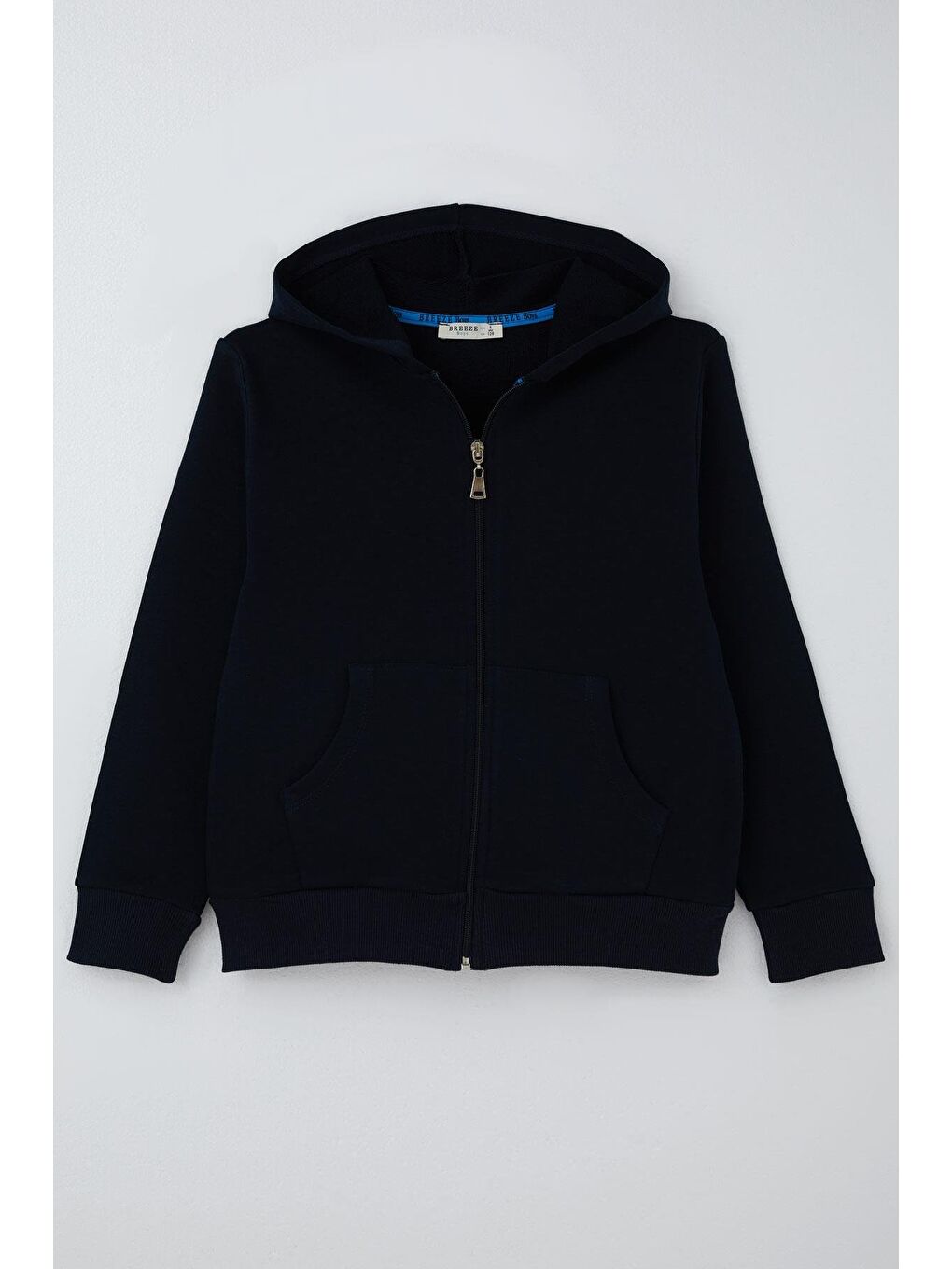 Erkek Çocuk Hırka Basic Kapüşonlu Fermuarlı Lacivert (6-10 Yaş)