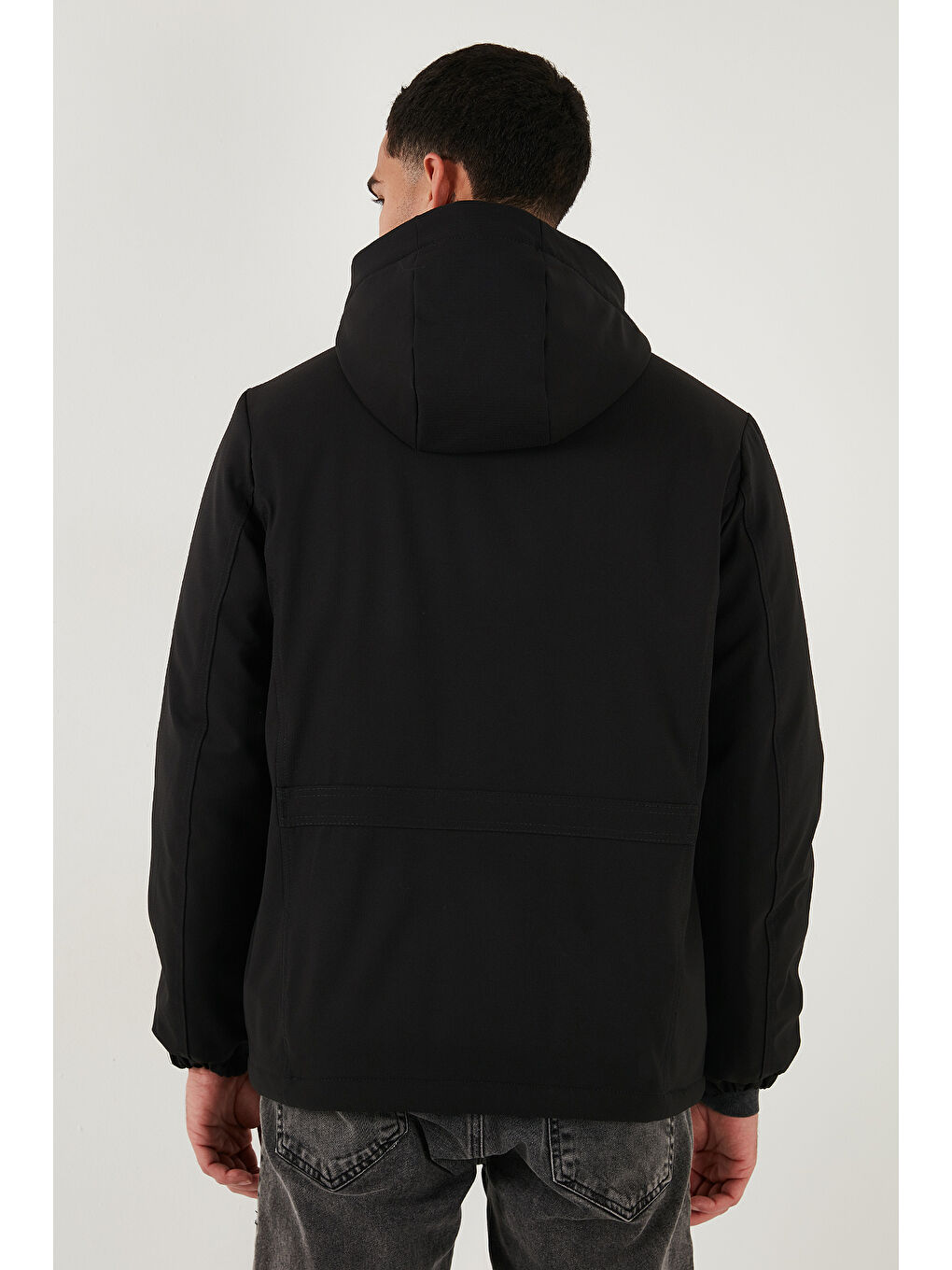 Siyah Regular Fit Çıkarılabilir Kapüşonlu Astarlı Kürklü Kapüşon Detaylı Mont 497HECTOR-6