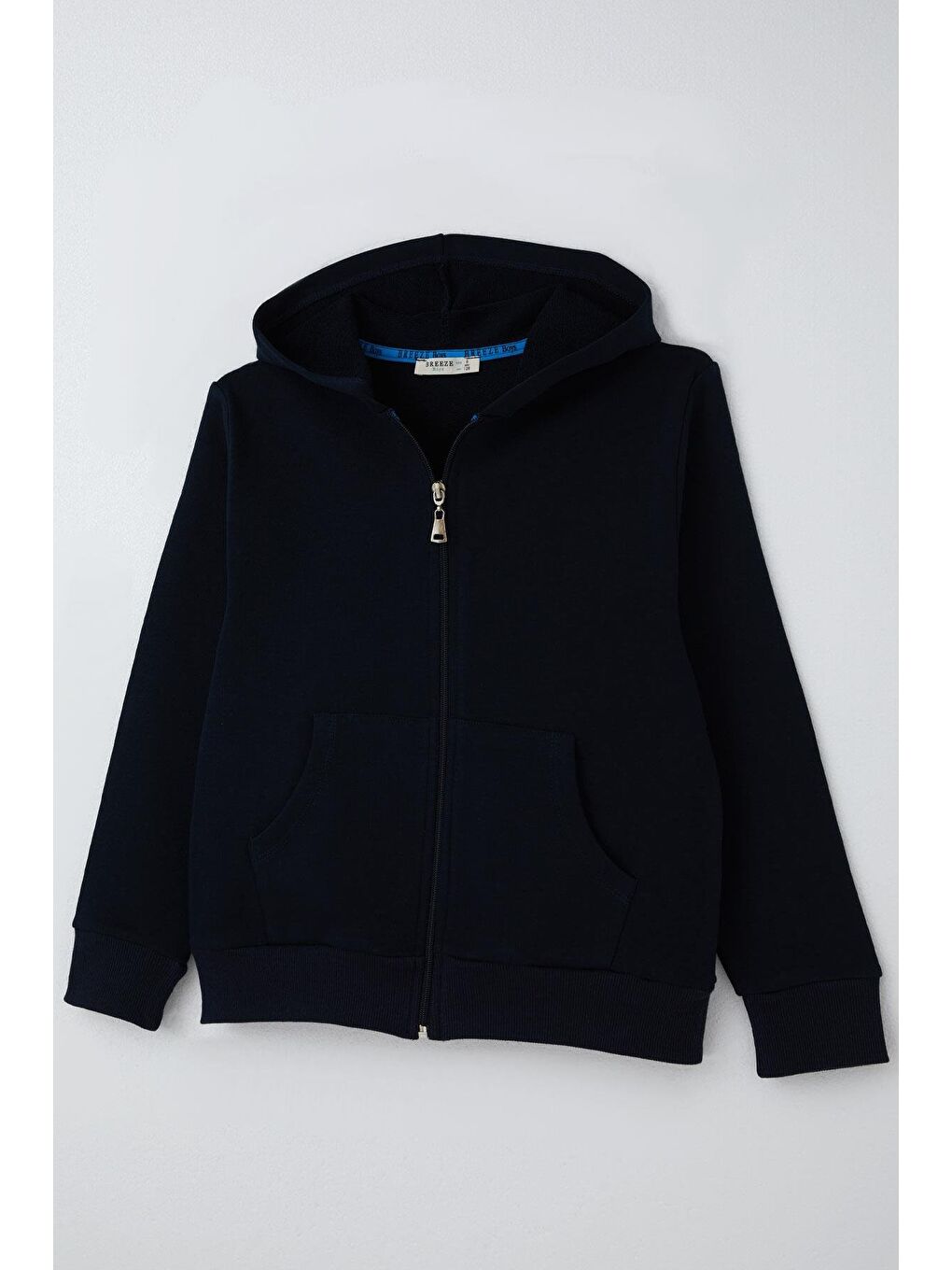Erkek Çocuk Hırka Basic Kapüşonlu Fermuarlı Lacivert (6-10 Yaş)-4