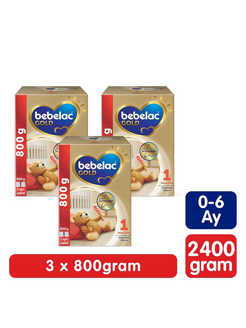 Gold 1 Bebek Sütü 0-6 Ay 800 Gr x 3 Adet 2400 Gr