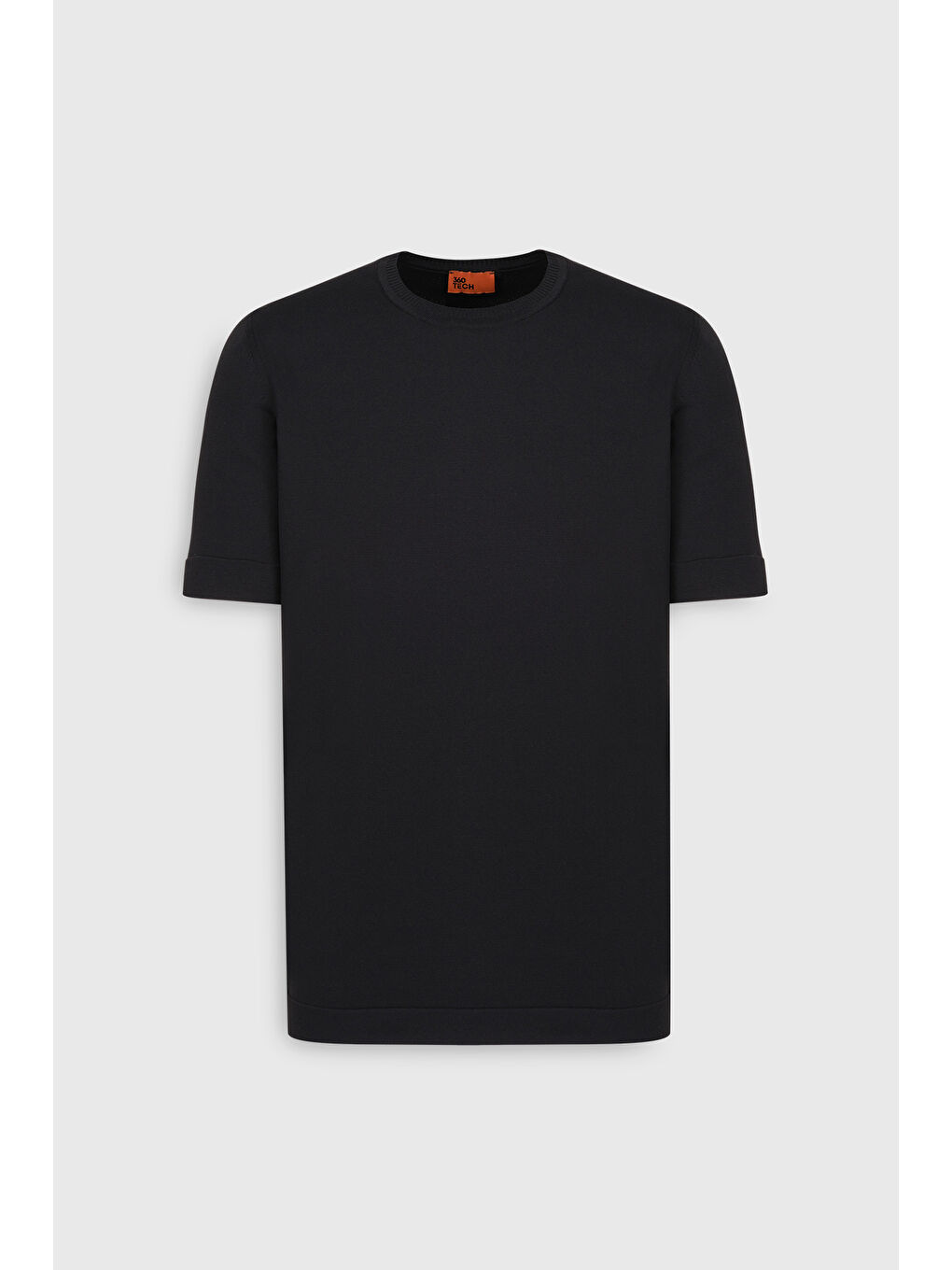 Erkek Siyah Standart Fit Normal Kesim Bisiklet Yaka Triko Tişört-5