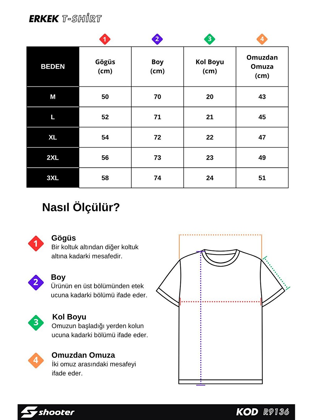 Beyaz Shooter Erkek Pamuklu Tişört Premium Kalite Minimal Tasarım Regular Kalıp-4