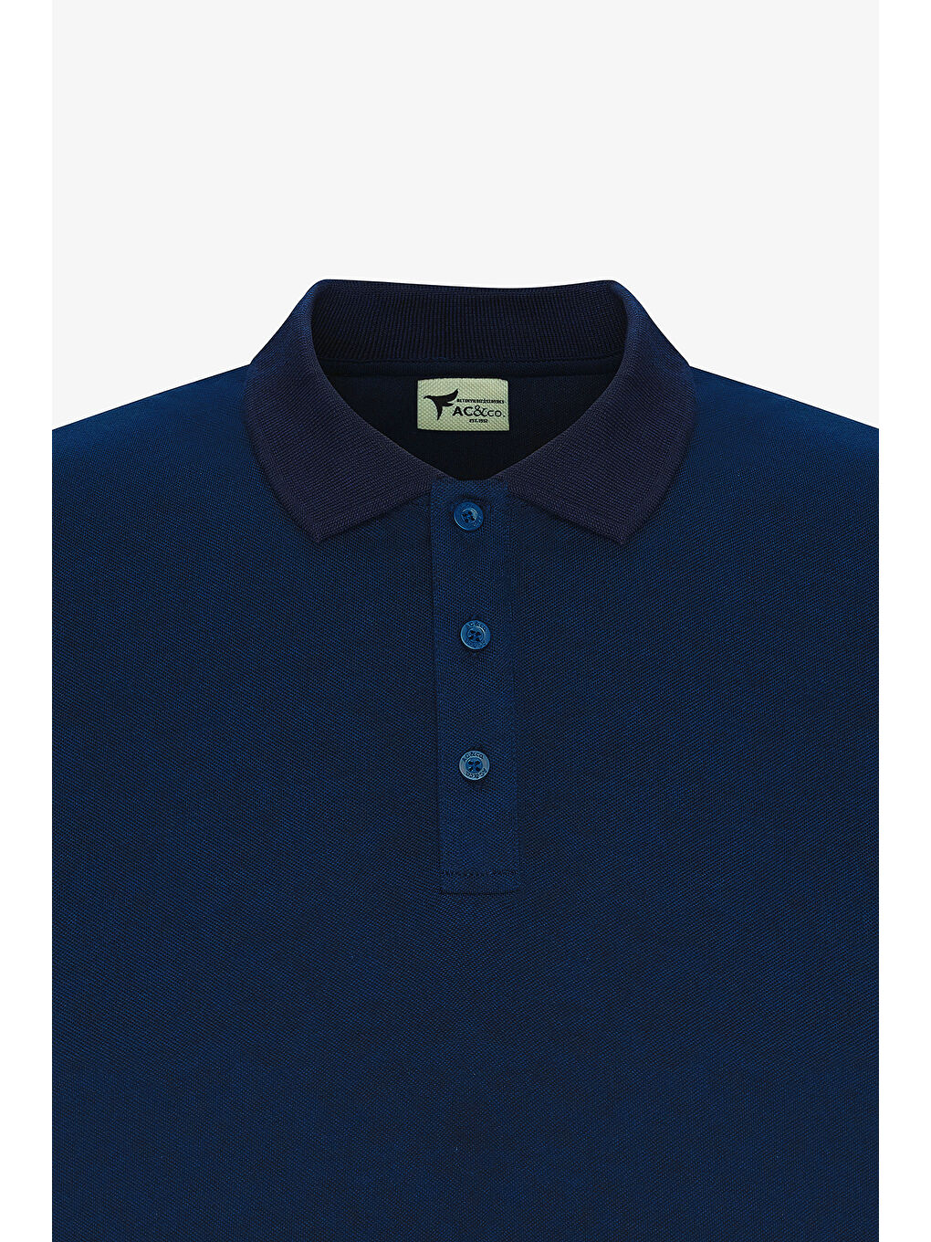 Erkek Lacivert Slim Fit Dar Kesim Kıvrılmaz Polo Yaka Kısa Kollu Tişört-6