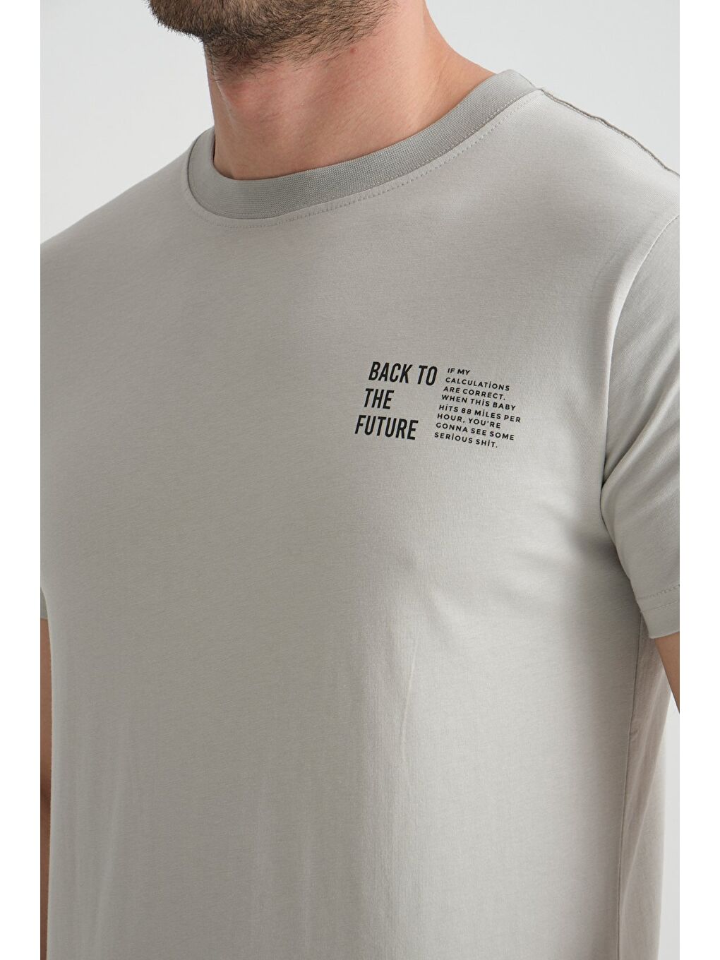 Gri Shooter Erkek Pamuklu T-Shirt Premium Kalite Minimal Tasarım Regular Kalıp-1
