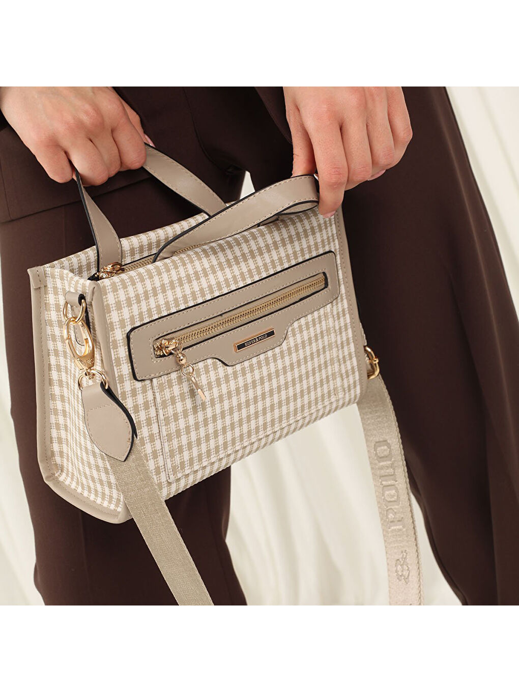 Kadın SP1271-M191 SILVER POLO El Çantası Kum Beji-Kum-1