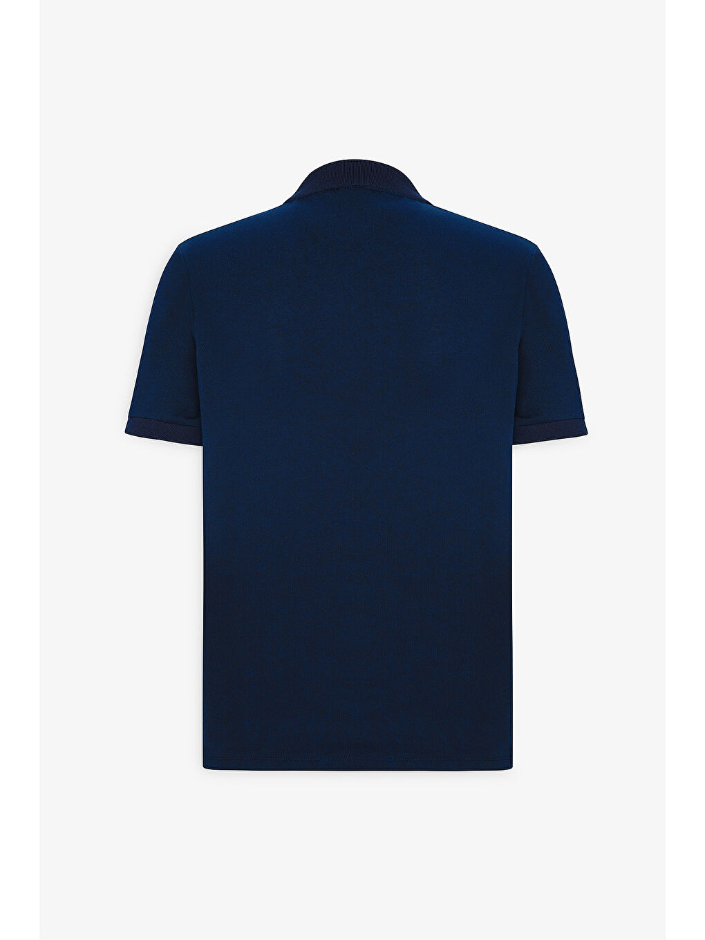 Erkek Lacivert Slim Fit Dar Kesim Kıvrılmaz Polo Yaka Kısa Kollu Tişört-8