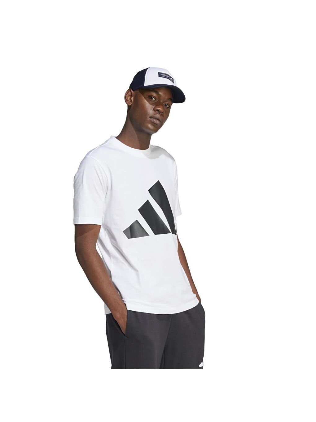 Beyaz Essentials Big Logo Sj Erkek Bisiklet Yaka Tişört-2