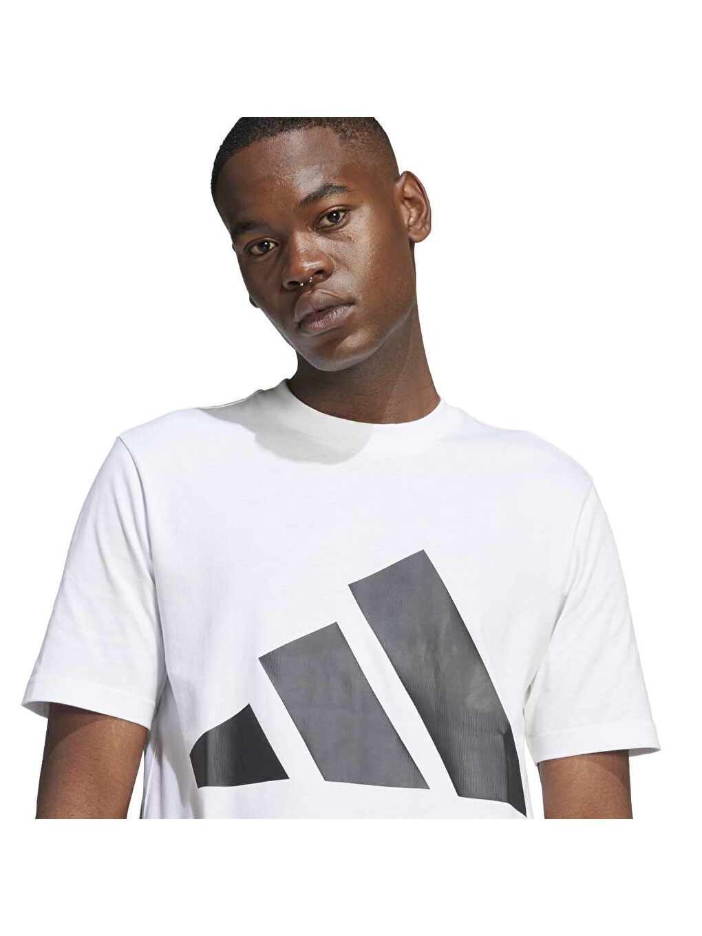 Beyaz Essentials Big Logo Sj Erkek Bisiklet Yaka Tişört-3