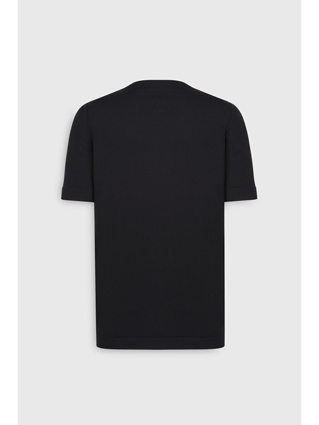 Erkek Siyah Standart Fit Normal Kesim Bisiklet Yaka Triko Tişört-8