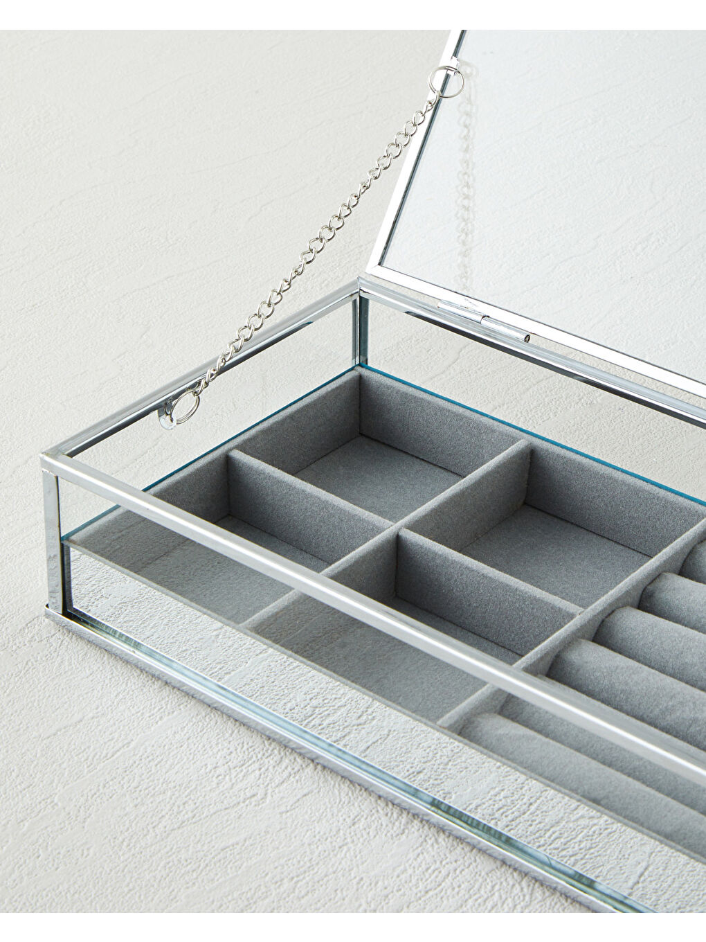Gri Tano Takı Kutusu 21x12x5,5 cm Silver-2