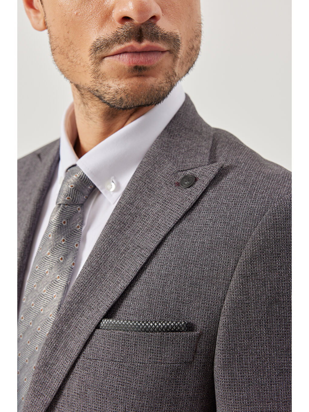 Erkek Bordo Ekstra Slim Fit Dar Kesim Kırlangıç Yaka Desenli Takım Elbise-2