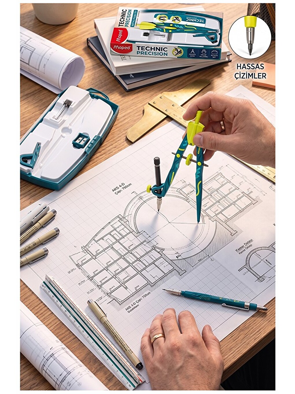 Mor Metal Pergel Seti 3 Parça 1 Adet Technic 291013 Precision Profesyonel Pergel Çizim Matemat-1
