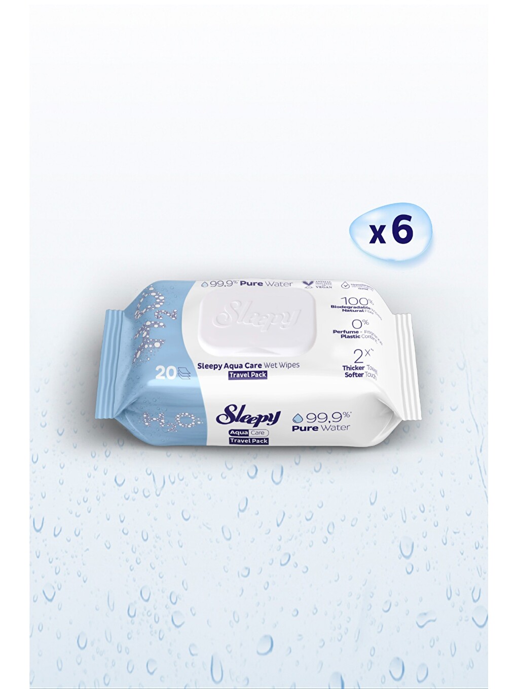 Aquacare H2o Yenidoğan Islak Bebek Havlusu Seyahat Boy 6x20 (120 Yaprak)-2