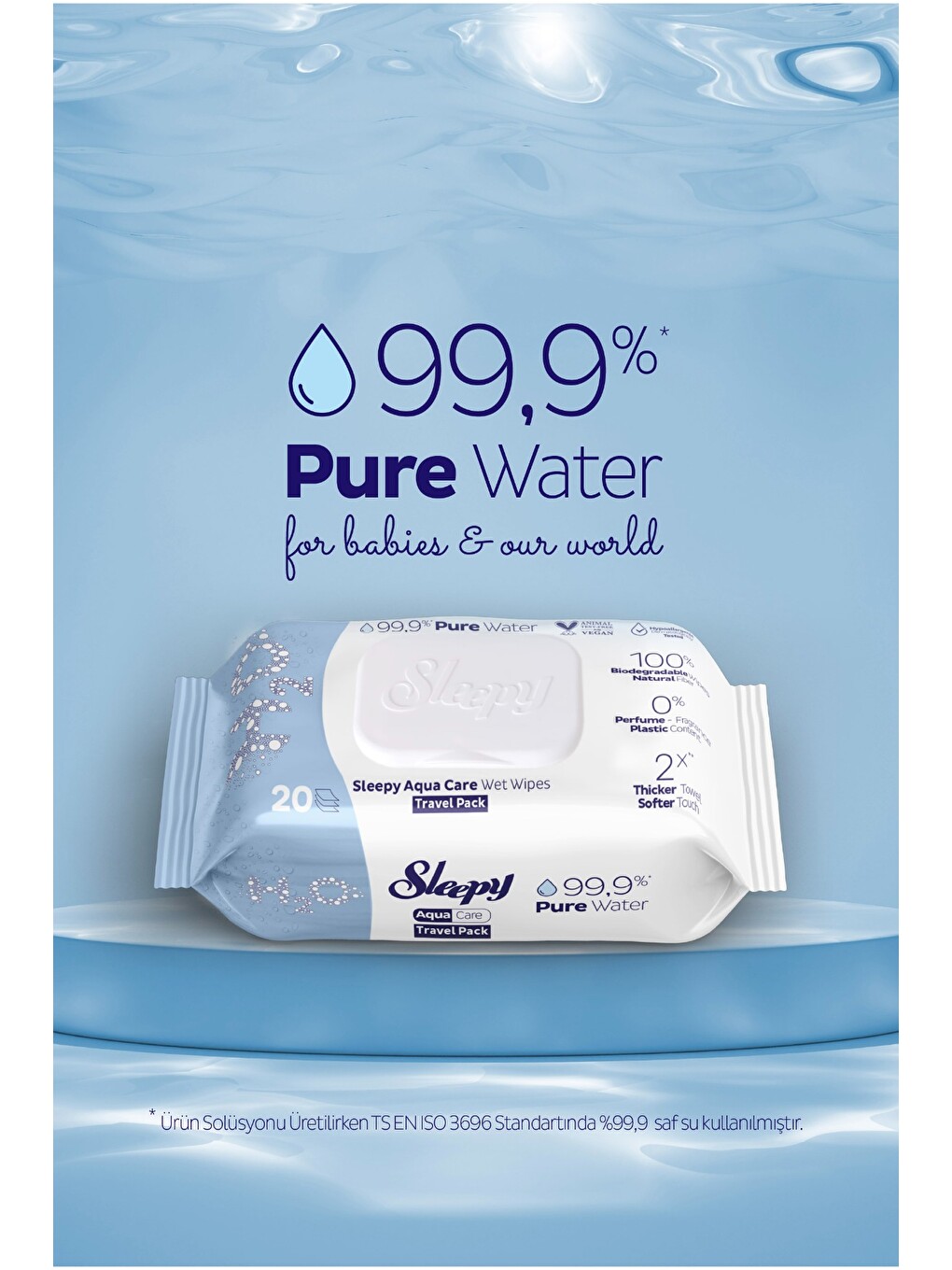 Aquacare H2o Yenidoğan Islak Bebek Havlusu Seyahat Boy 6x20 (120 Yaprak)-3