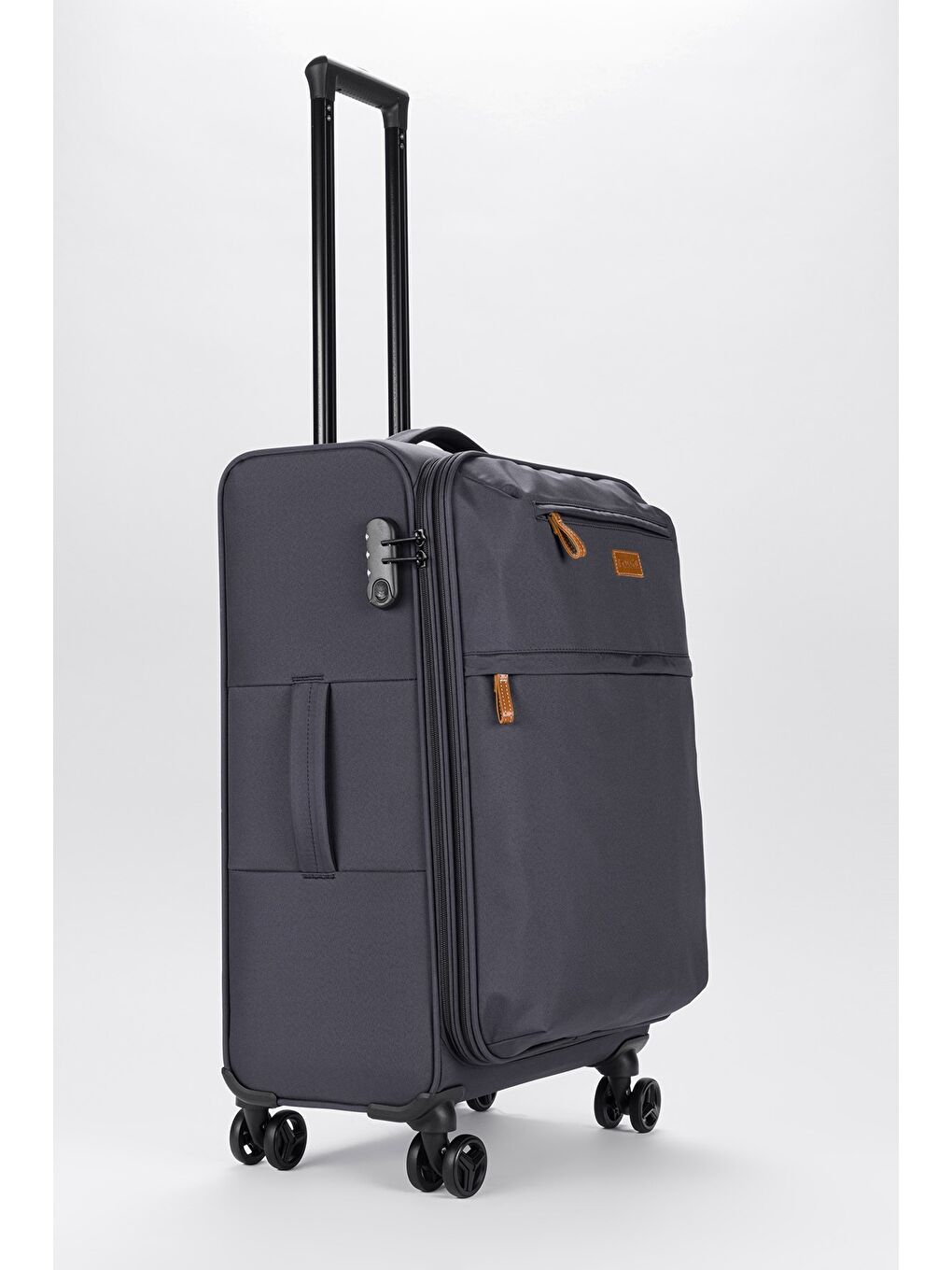 Gri Unisex Ekstra Hafif Kumaş Orta Boy Valiz-1