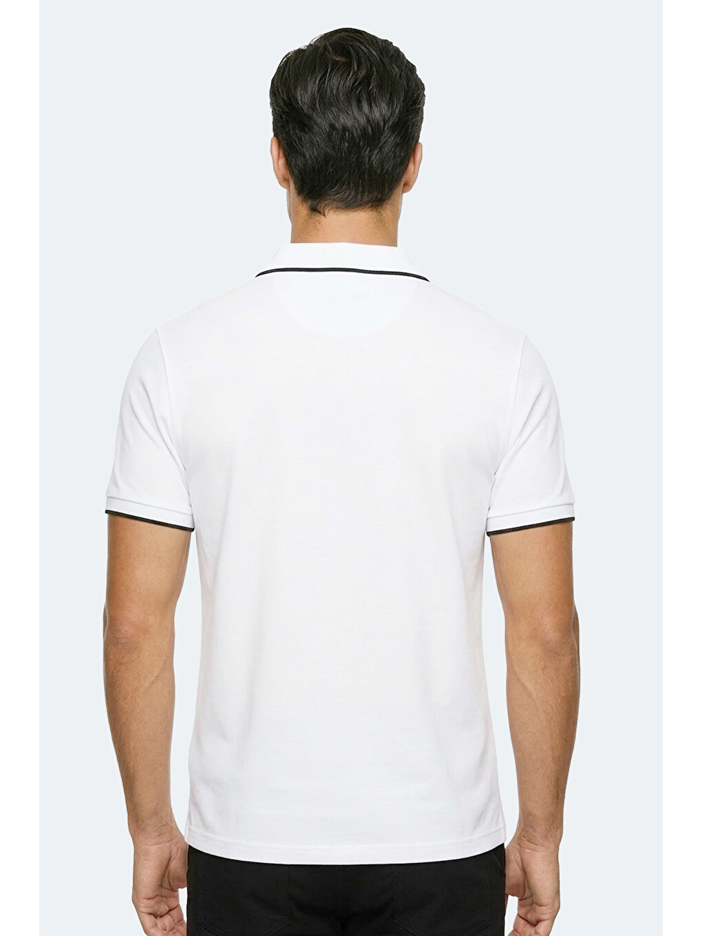 ZITHER Erkek Polo Yaka Beyaz Tişört-5