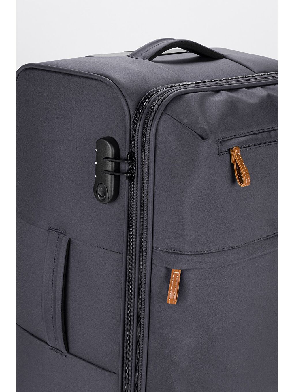 Gri Unisex Ekstra Hafif Kumaş Orta Boy Valiz-4