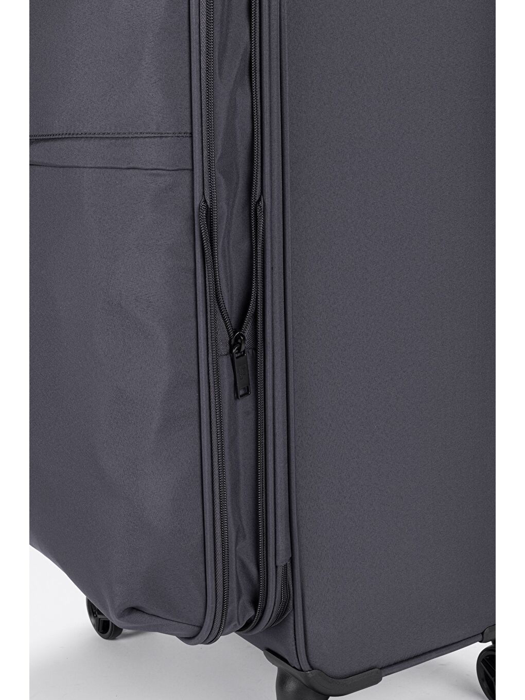 Gri Unisex Ekstra Hafif Kumaş Büyük Boy Valiz-6