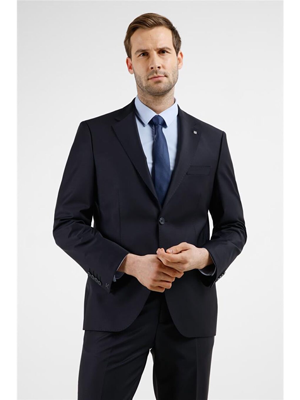 Lacivert Mono Yaka 6 Drop Comfort Fit Takım Elbise 1001255178-1