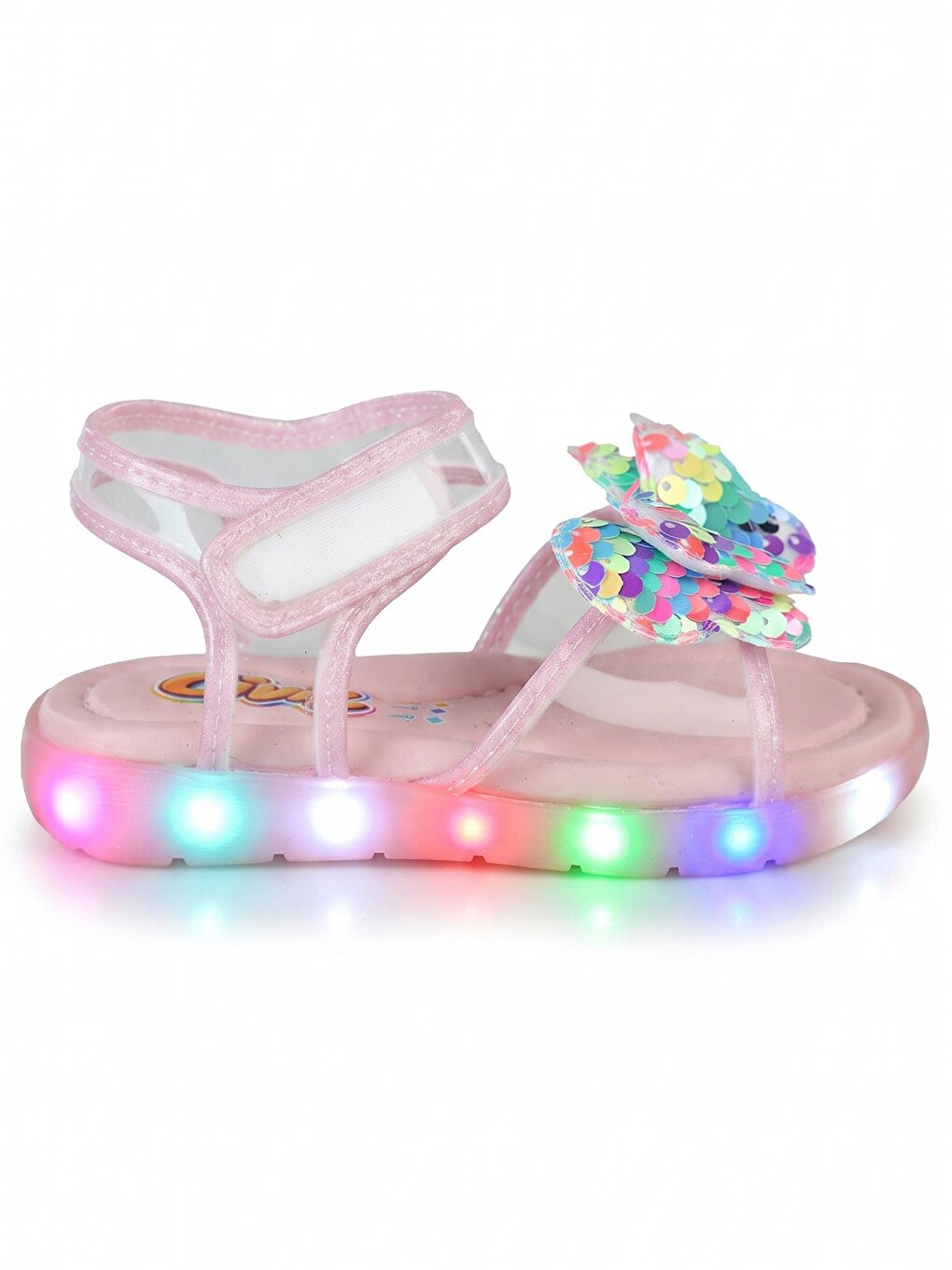Pembe Girls Simli Kelebek 22- Sandalet - Pudra-3