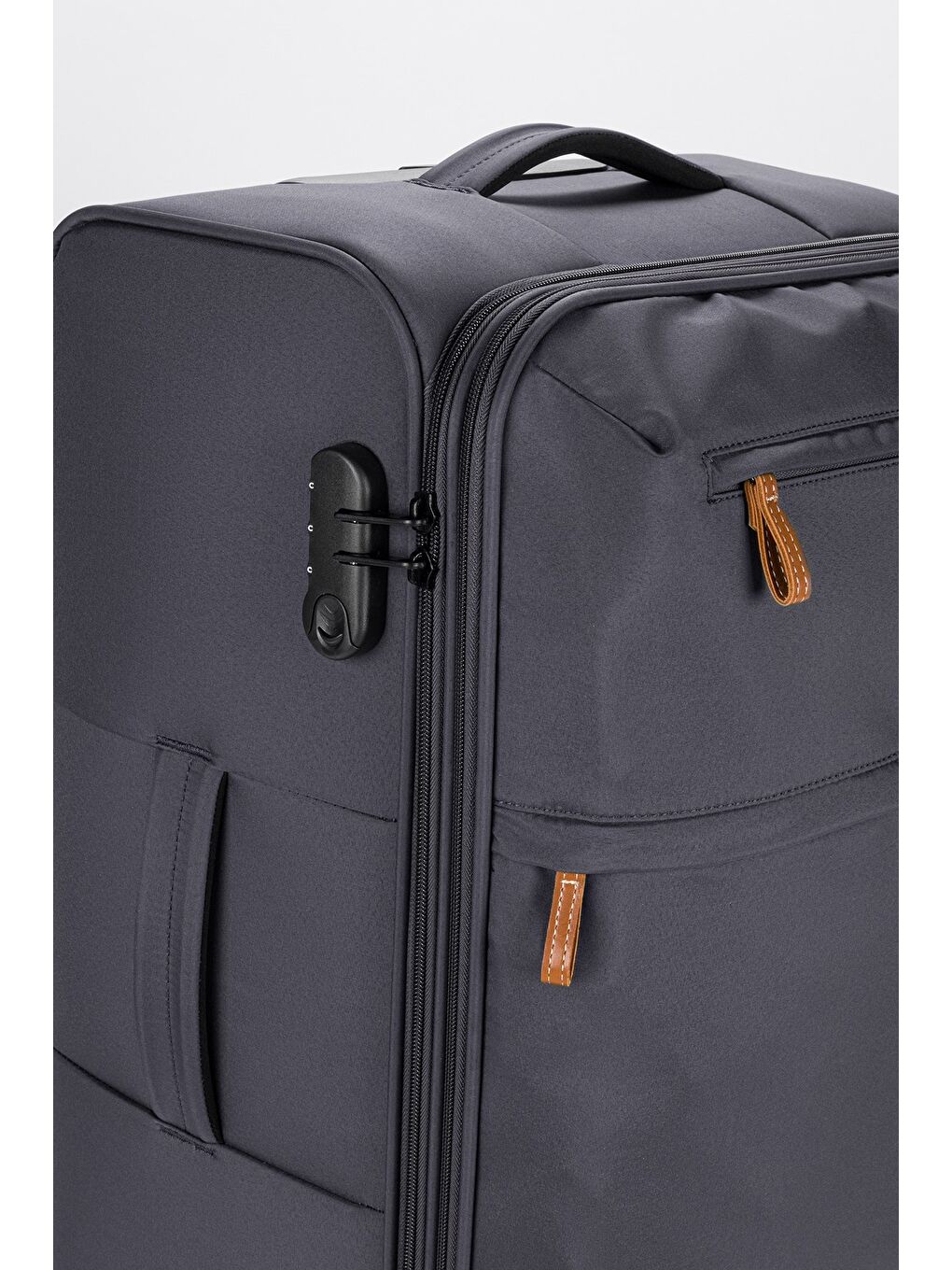 Gri Unisex Ekstra Hafif Kumaş Kabin Boy Valiz-4