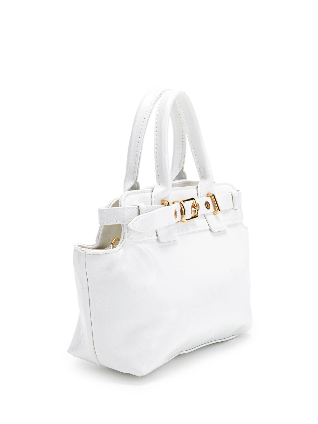 Kemer Detaylı Suni Deri Kadın Çapraz Çanta Despina Beyaz-2