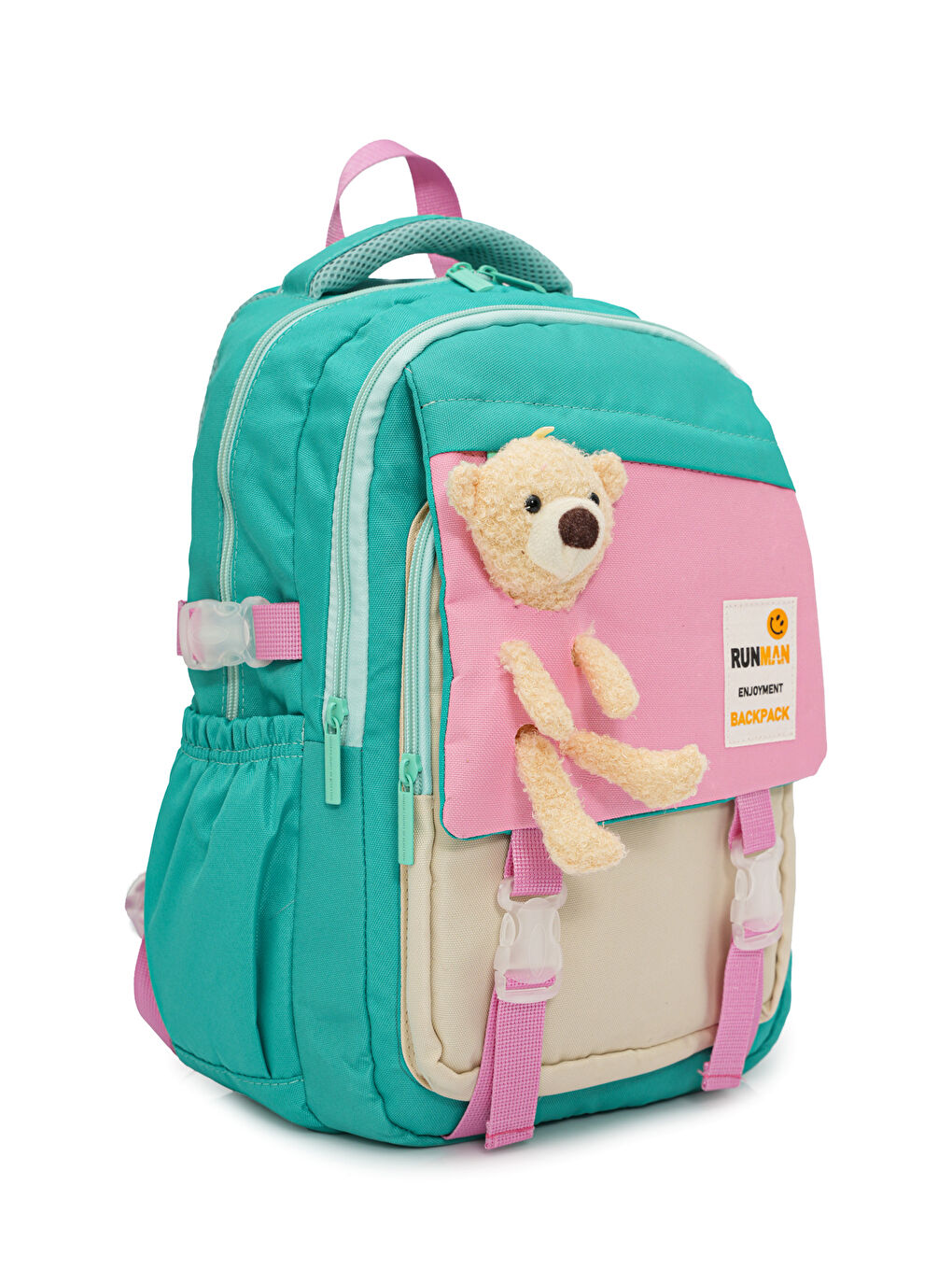 Pelüş Ayıcık Detaylı Kız Çocuk İlkokul Çanta Seti-2