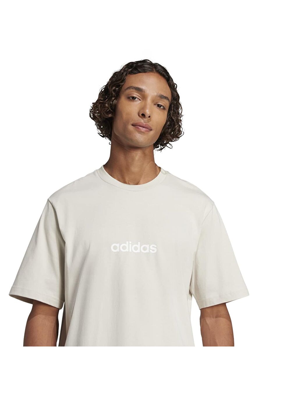 Essentials Linear Sj Erkek Ekru Bisiklet Yaka Tişört-3