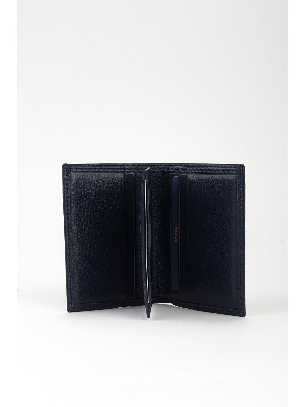 Lacivert Kutulu Hakiki Deri Küçük Boy Dikey El Portföyü Cüzdan-1