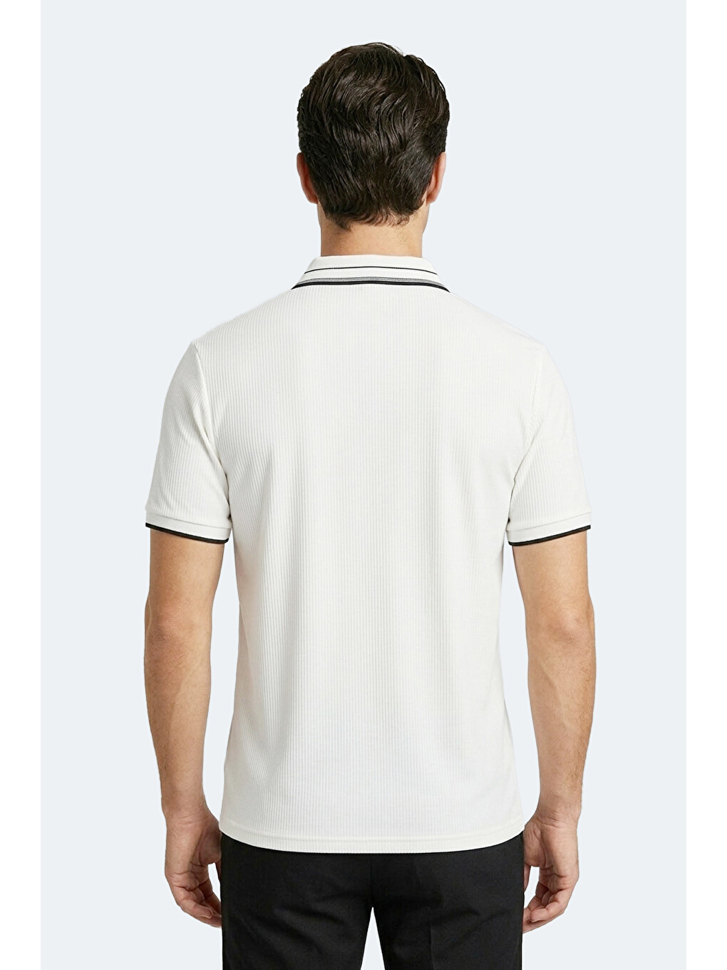 ZINOVIA Erkek Polo Yaka Beyaz Tişört-5
