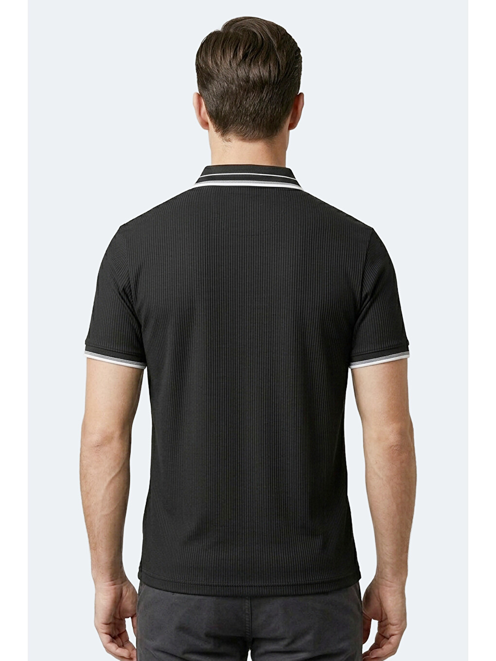 ZINOVIA Erkek Polo Yaka Siyah Tişört-5
