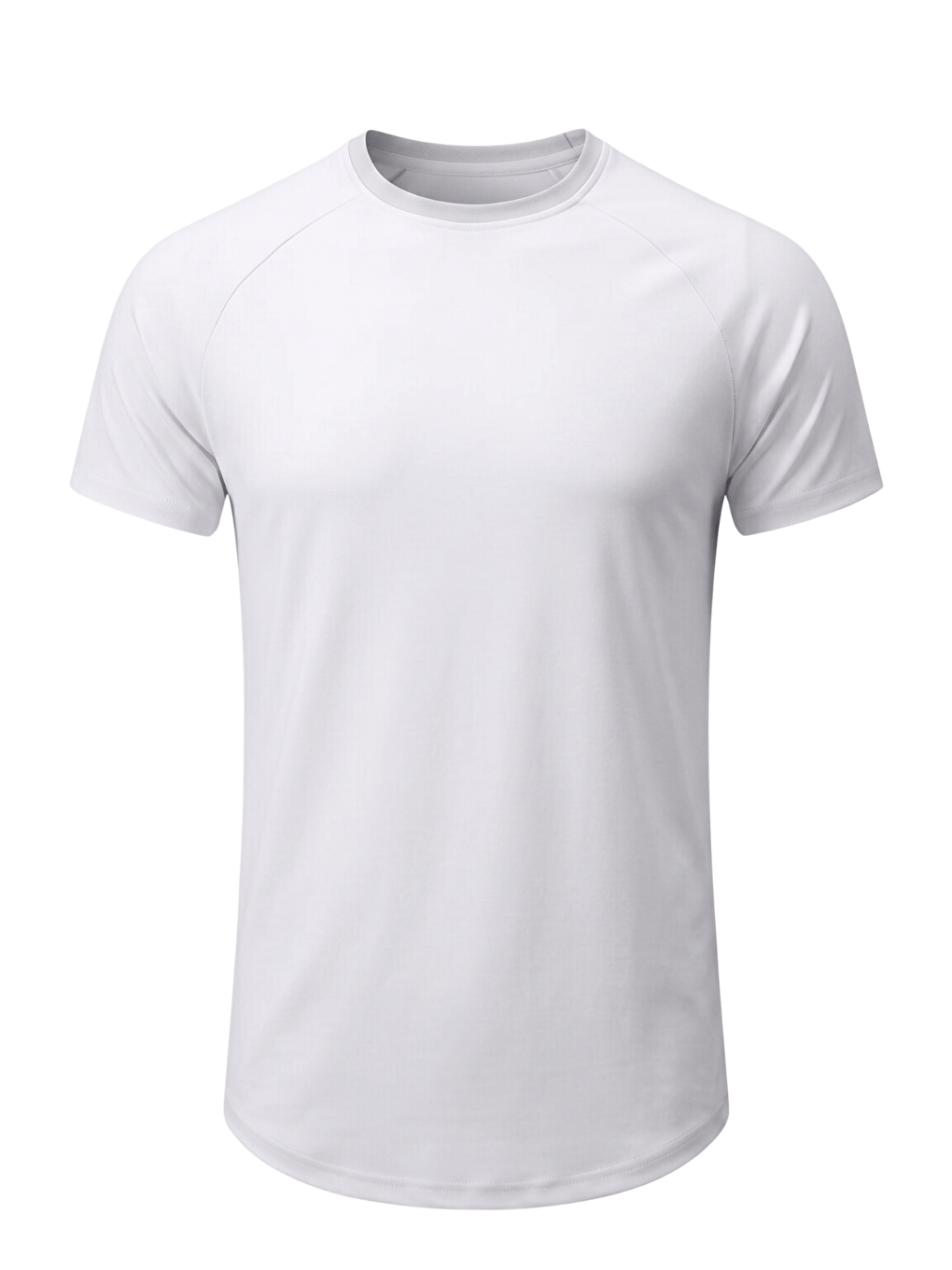 Beyaz Erkek Spor Tişört Fitness Antrenman Tişörtü Oval Kesim Elastanlı Süprem Reglan Kol OVAL-T22-1