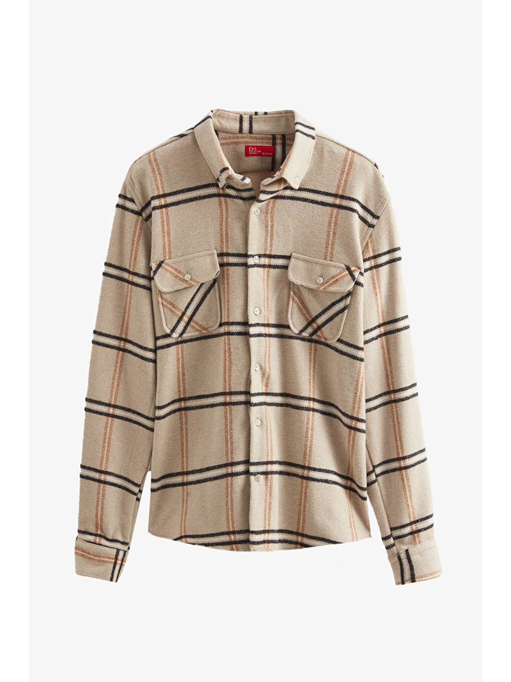 Regular Fit Açık Kahverengi Ekose Oduncu Gömlek-4