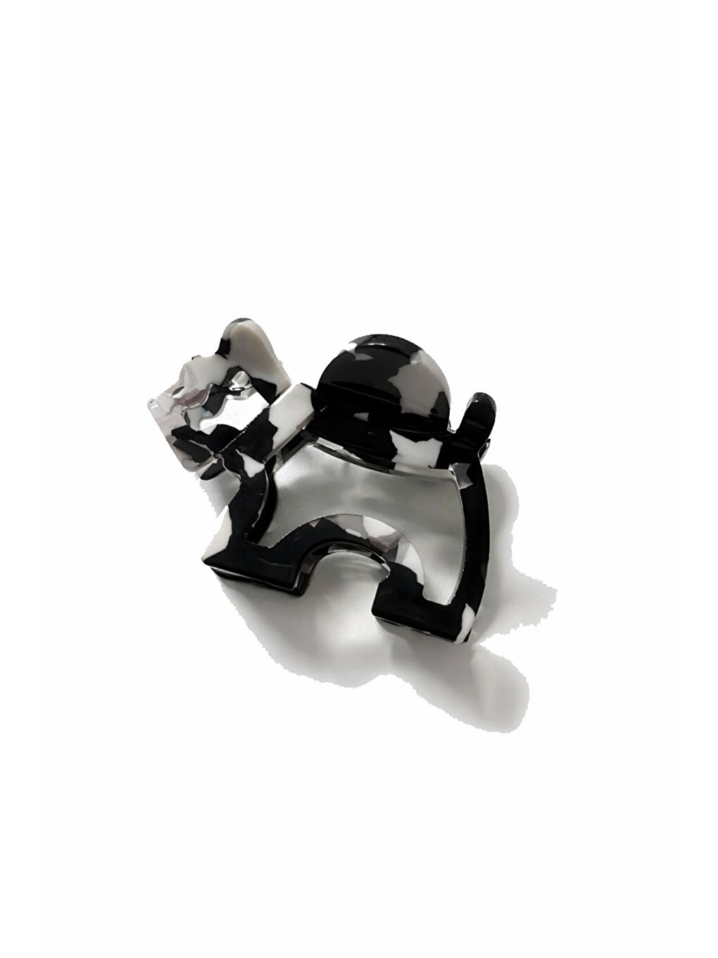 Siyah Mini Agatha Köpek Lüks Asetat Mandal Toka-1