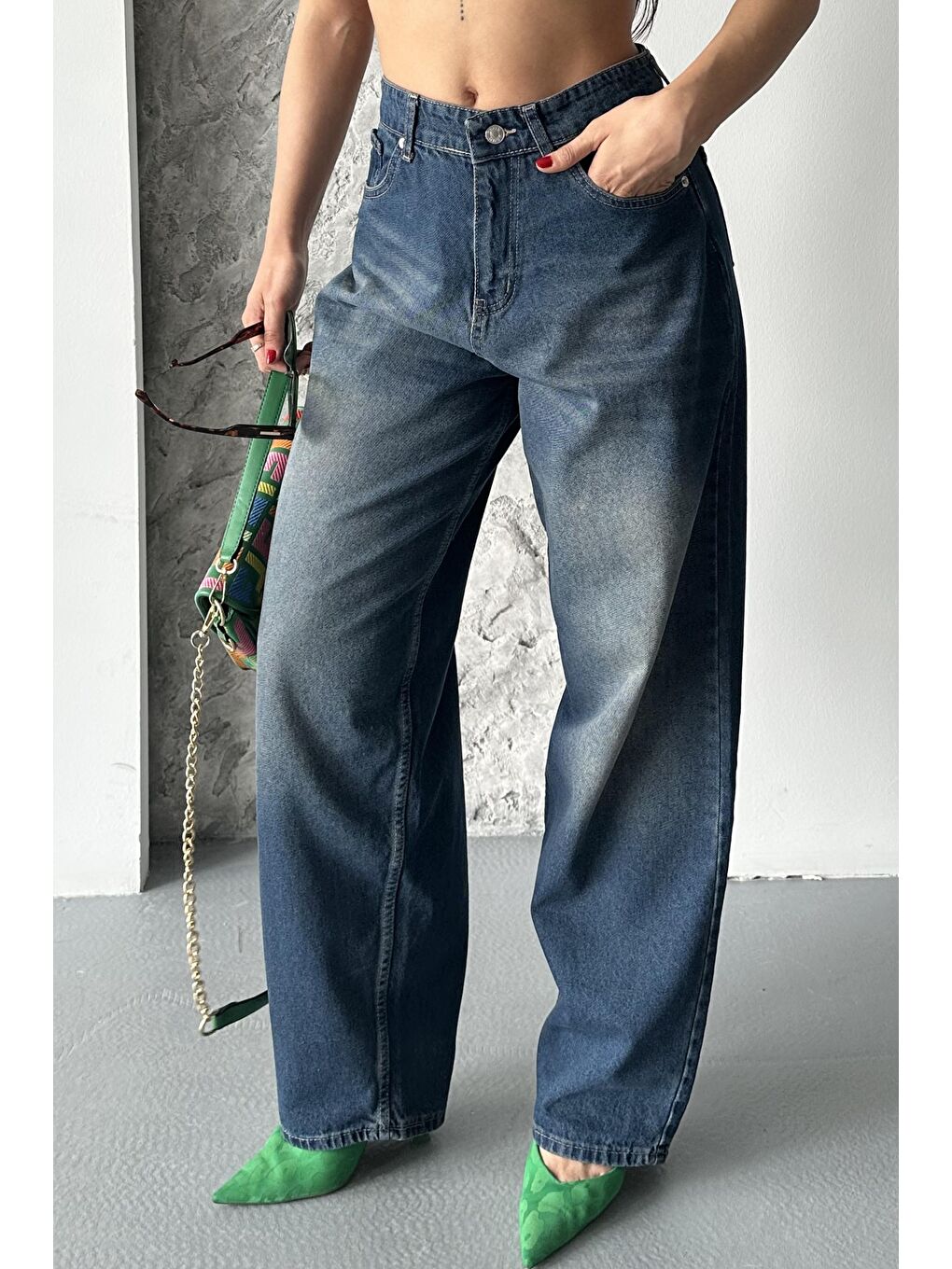 Kahverengi Taş Bıyık Baggy Jean Pantolon Tint-kahve - 27270