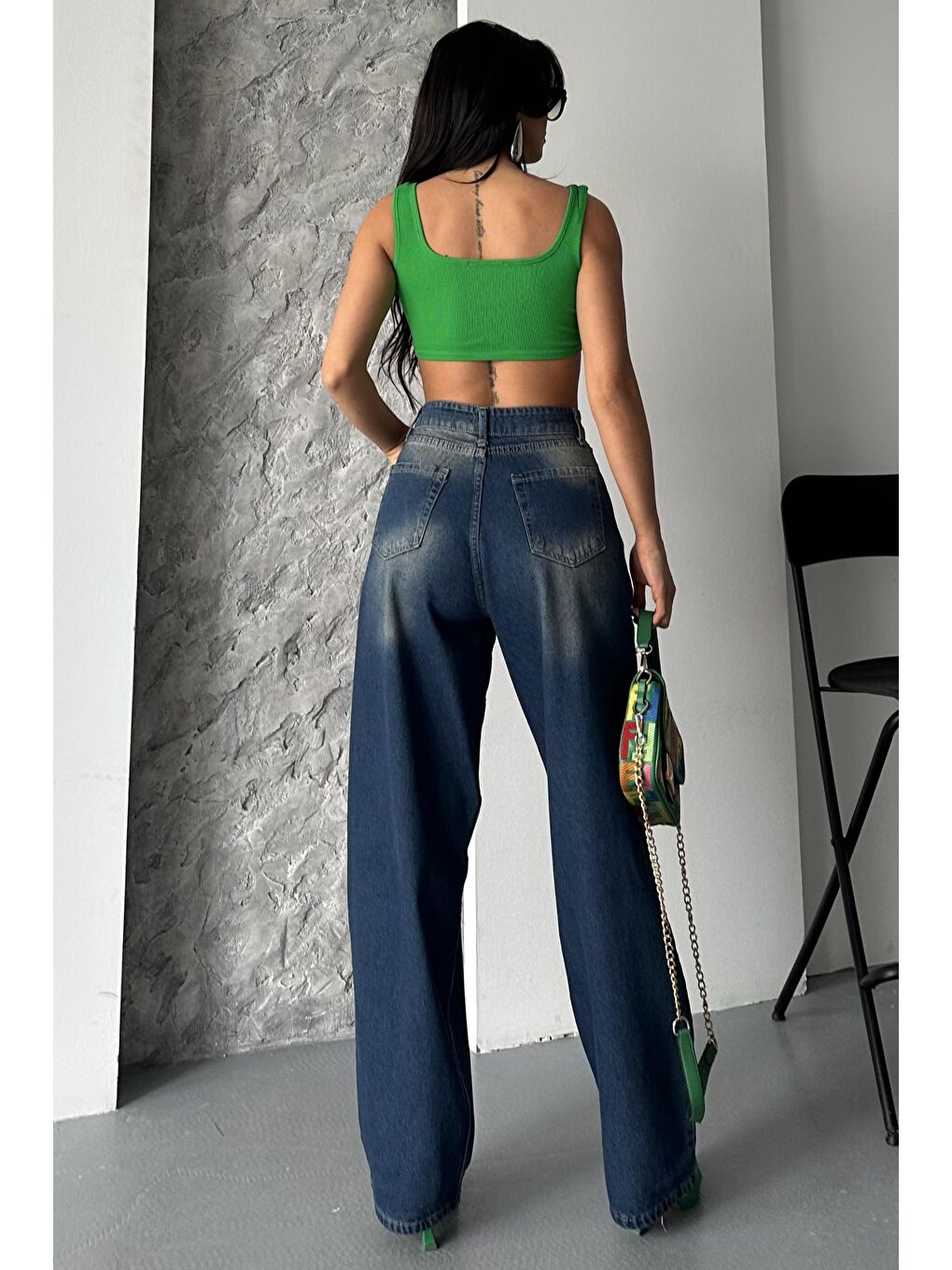 Kahverengi Taş Bıyık Baggy Jean Pantolon Tint-kahve - 27270-5